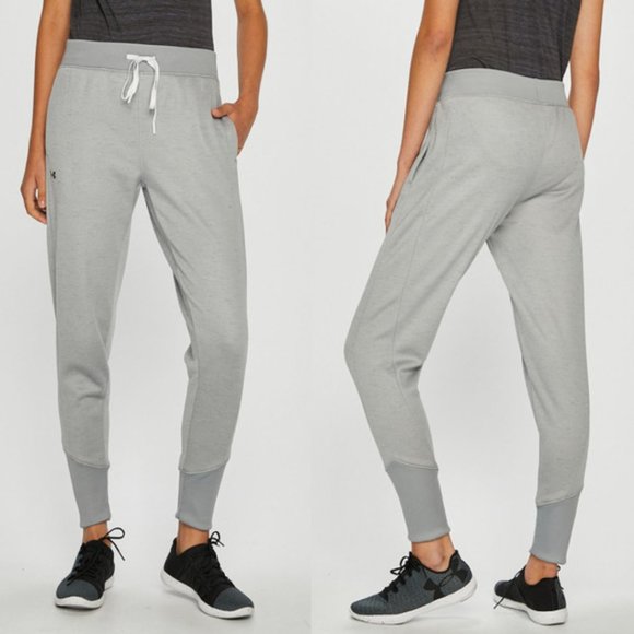 Under Armour Coldgear Silver High Rise Fleece Joggers - Picture 1 of 3